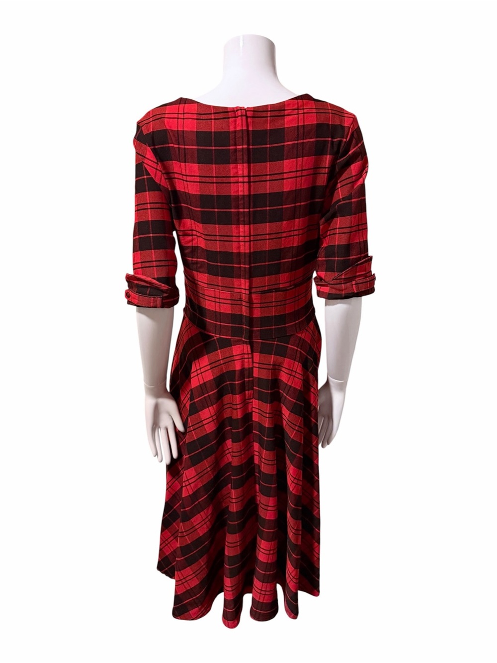 Unique Vintage Delores Plaid Swing Dress Size Large - Picture 5 of 8
